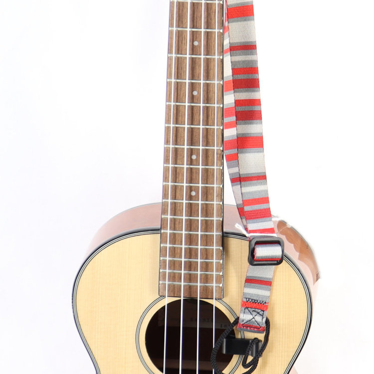 Poly Uke Neck Clip - Red/Grey Stripe