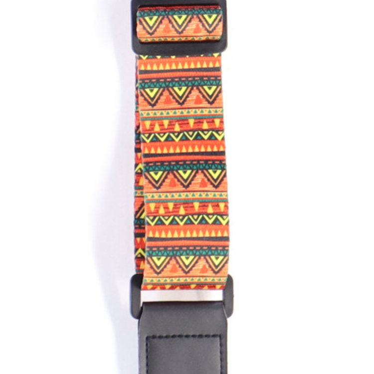 Poly Uke Strap - Red/Orange Geometric