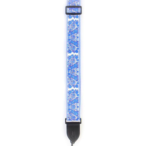 Poly Guitar Strap - Blue Flowers Poly Guitar Strap - Blue Flowers