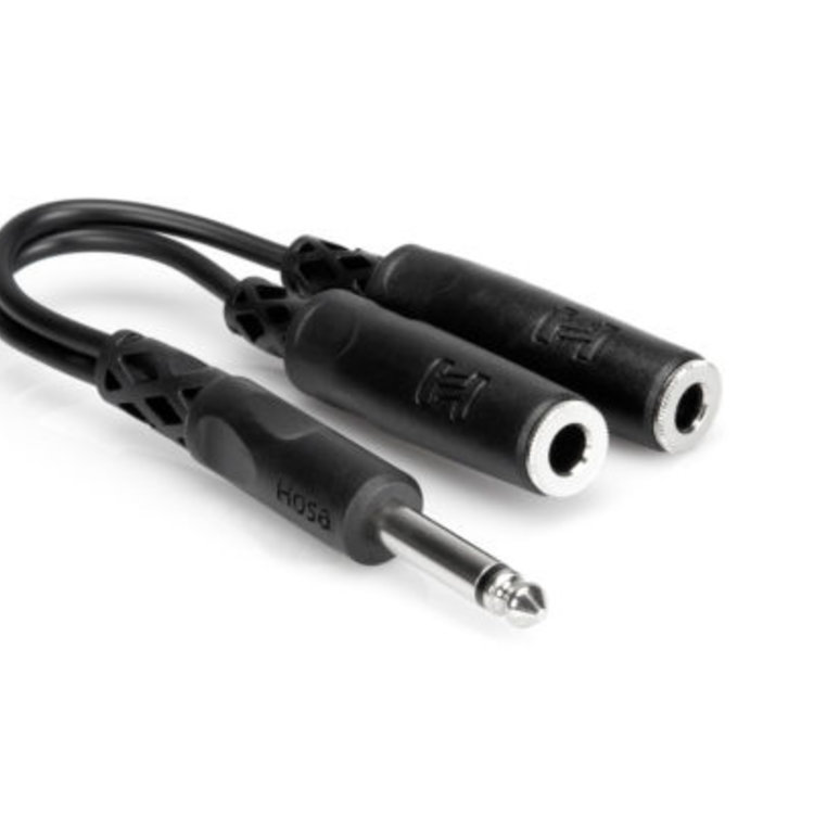 Hosa Hosa - Y Cable, 1/4 in TS to Dual 1/4 in TSF