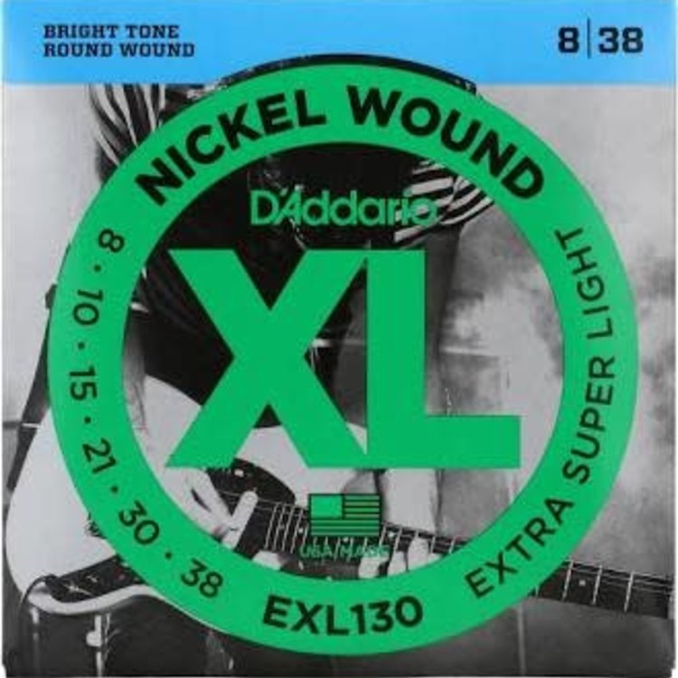 D'Addario 08-38 Extra Super Light, XL Nickel Electric Guitar Strings