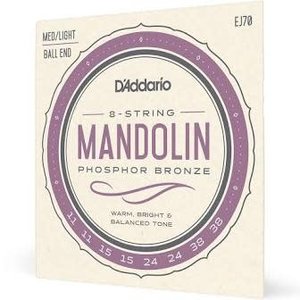 D'Addario D'Addario EJ70 Phosphor Bronze Mandolin Strings, Ball End,  Medium/Light, 11-38