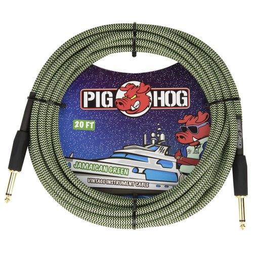 Pig Hog Pig Hog "Jamaican Green" Instrument Cable, 20ft Pig Hog Pig Hog "Jamaican Green" Instrument Cable, 20ft
