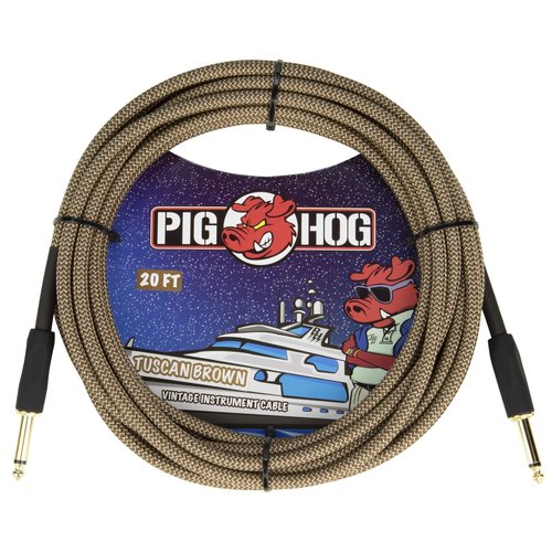 Pig Hog Pig Hog "Tauscan Brown" Instrument Cable, 20ft Pig Hog Pig Hog "Tauscan Brown" Instrument Cable, 20ft