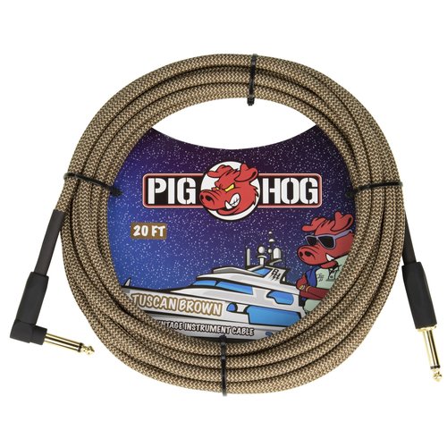 Pig Hog Pig Hog "Tuscan Brown" Instrument Cable, 20ft Right Angle Pig Hog Pig Hog "Tuscan Brown" Instrument Cable, 20ft Right Angle