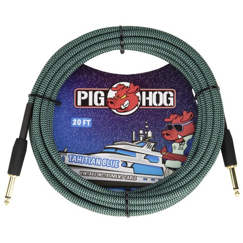 Pig Hog Pig Hog "Tahitian Blue" Instrument Cable, 20ft Pig Hog Pig Hog "Tahitian Blue" Instrument Cable, 20ft