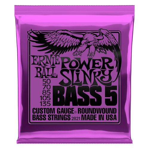 Ernie Ball Ernie Ball Power Slinky 5-String Nickel Wound Electric Bass Strings - 50-135 Gauge Ernie Ball Ernie Ball Power Slinky 5-String Nickel Wound Electric Bass Strings - 50-135 Gauge