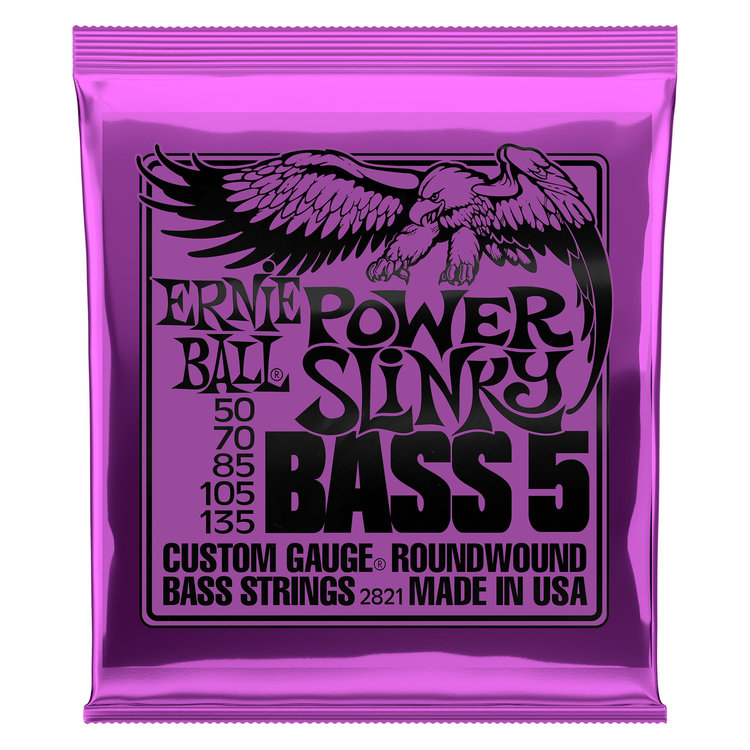 Ernie Ball Ernie Ball Power Slinky 5-String Nickel Wound Electric Bass Strings - 50-135 Gauge