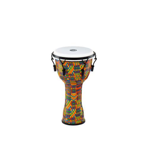 Meinl Percussion Meinl 10" Mechanical Tuned Travel Series Djembe, Kenyan Quilt, Synthetic Head