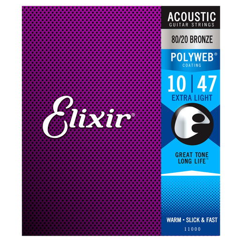 Elixir Elixir 80/20 Polyweb Acoustic Guitar Strings - Extra Light 10-47 Elixir Elixir 80/20 Polyweb Acoustic Guitar Strings - Extra Light 10-47