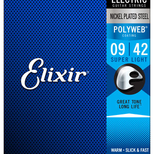 Elixir Elixir Polyweb Electric Guitar Strings - Super Light 9-42