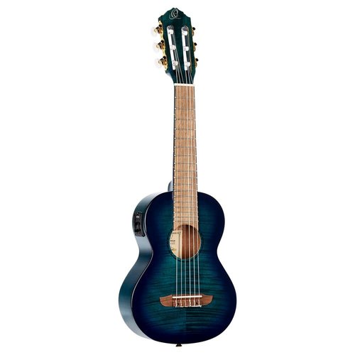 Ortega Ortega Timber Series Flamed Mahogany Top Guitarlele - Faded Blue w/Gig Bag Ortega Ortega Timber Series Flamed Mahogany Top Guitarlele - Faded Blue w/Gig Bag