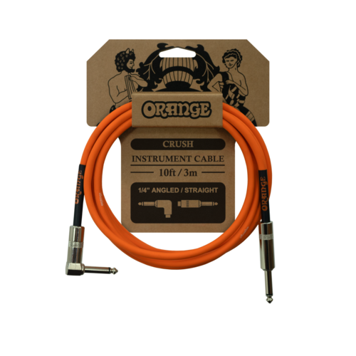 Orange Orange Crush 10ft Instrument Cable Angled to Straight Orange Orange Crush 10ft Instrument Cable Angled to Straight