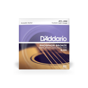 D'Addario 11-52 Custom Light, Phosphor Bronze Acoustic Guitar Strings