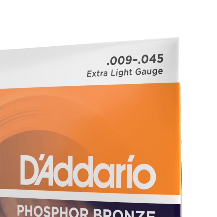 D'Addario 09-45 Extra Light 12-String, Phosphor Bronze Acoustic Guitar Strings