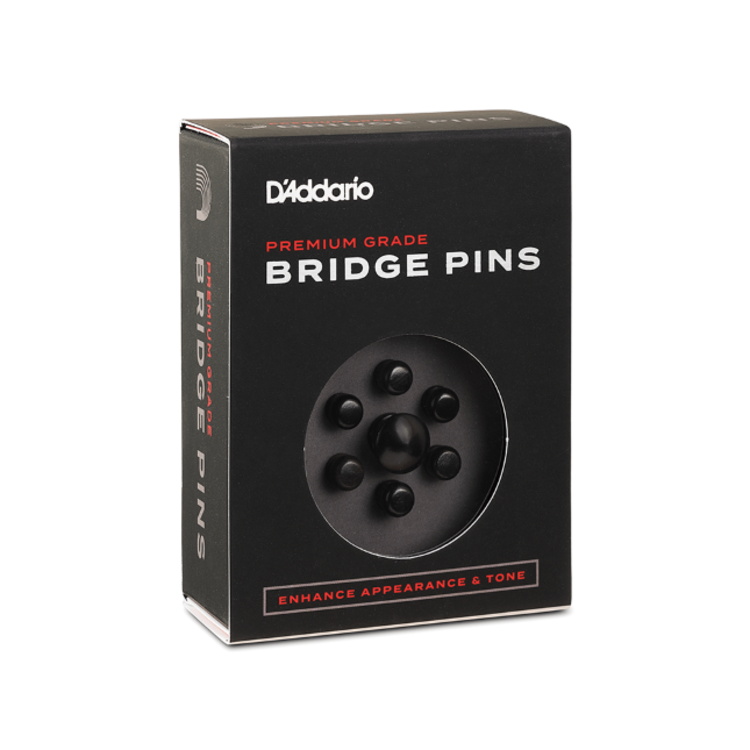 D'Addario D'Addario Ebony Bridge Pins with End Pin Set, Abalone Inlay