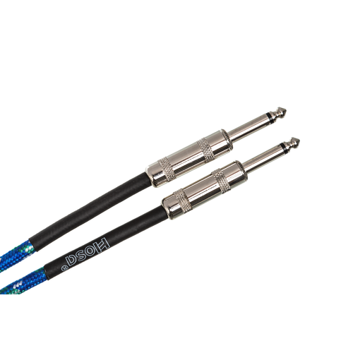 Hosa Hosa - Cloth Guitar Cable, Hosa Straight to Same, 18 ft, Blue/Green/White Hosa Hosa - Cloth Guitar Cable, Hosa Straight to Same, 18 ft, Blue/Green/White