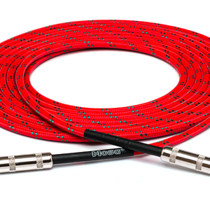 Hosa Hosa - Cloth Guitar Cable, Hosa Straight to Same, 18 ft, Red/Green