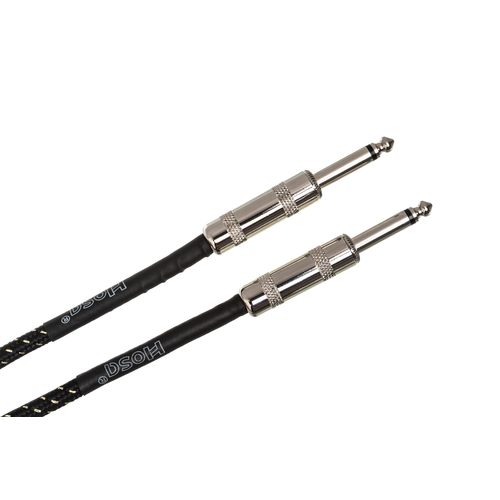 Hosa Hosa Cloth Guitar Cable, Hosa Straight to Same, 18ft, Black/Gold Hosa Hosa Cloth Guitar Cable, Hosa Straight to Same, 18ft, Black/Gold