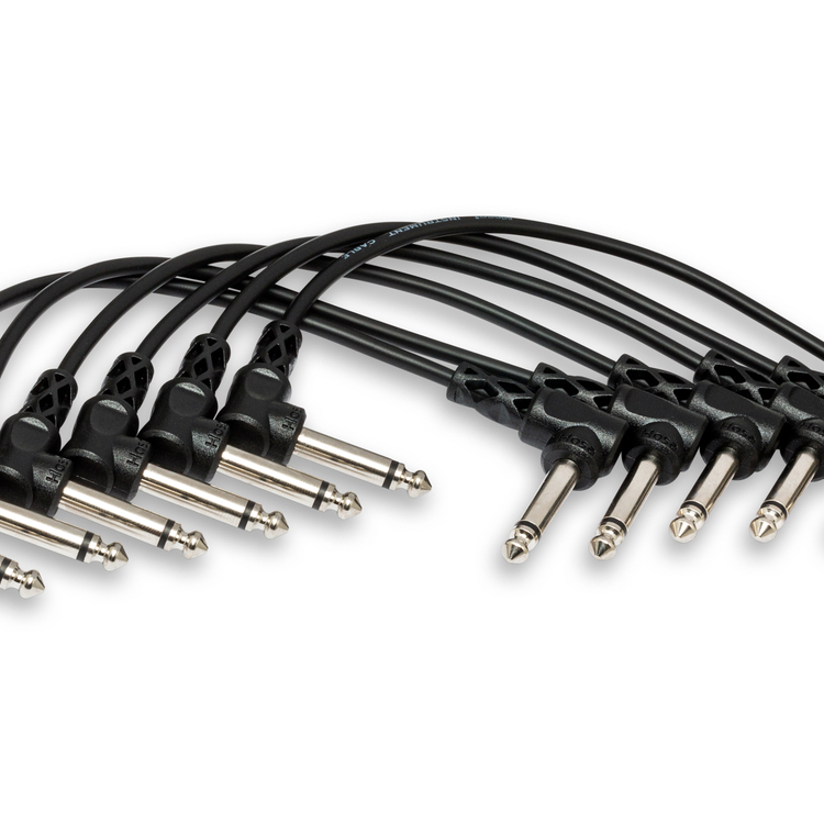 Hosa Hosa - Guitar Patch Cable, Molded Right-angle to Same, 6 in, 6 pc