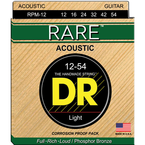 DR DR Rare Phosphor Bronze Acoustic Guitar Strings: Light 12-54 DR DR Rare Phosphor Bronze Acoustic Guitar Strings: Light 12-54