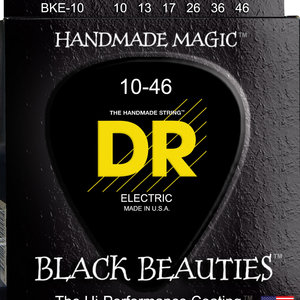 DR DR Black Beauties Black Colored Electric Guitar Strings: Medium 10-46