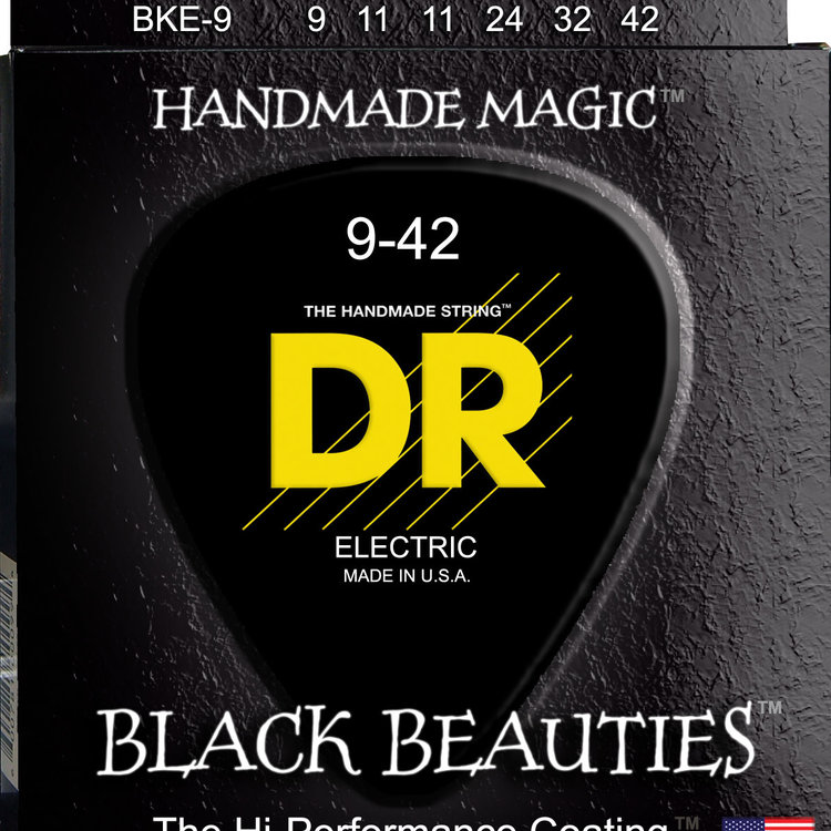 DR DR Black Beauties Black Colored Electric Guitar Strings: Light 9-42