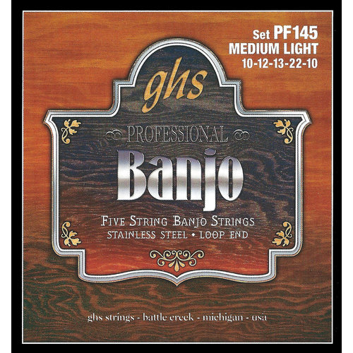GHS GHS 5-String Banjo Strings, Medium-Light GHS GHS 5-String Banjo Strings, Medium-Light