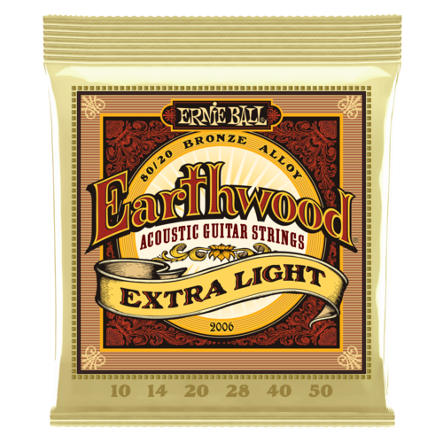 Ernie Ball Ernie Ball Earthwood Extra Light 80/20 Bronze Acoustic Guitar Strings - 10-50 Gauge Ernie Ball Ernie Ball Earthwood Extra Light 80/20 Bronze Acoustic Guitar Strings - 10-50 Gauge