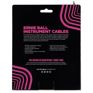 Ernie Ball Ernie Ball 30' Coiled Straight / Angle Instrument Cable - White