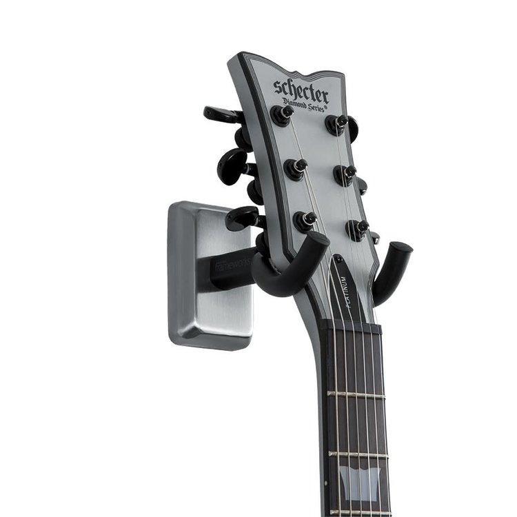 Gator Gator Frameworks Wall Mounted Guitar Hanger with Satin Chrome Mounting Plate