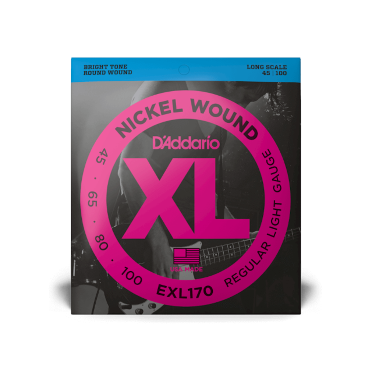 D'Addario 45-100 Regular Light, Long Scale, XL Nickel Bass Strings