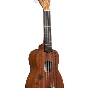 Kala Kala Satin Mahogany Soprano Ukulele w/ Hawaiian Islands & Tattoo [Rosewood Update]