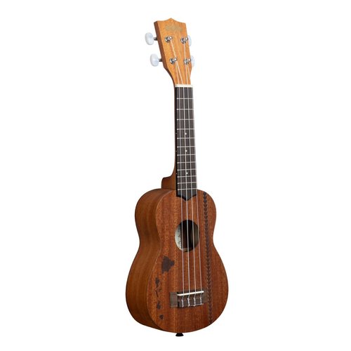 Kala Kala Satin Mahogany Soprano Ukulele w/ Hawaiian Islands & Tattoo [Rosewood Update]