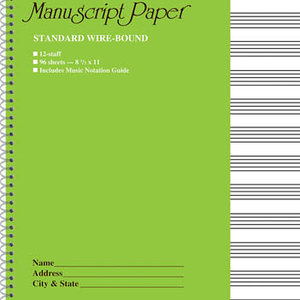 Hal Leonard Standard Wirebound Manuscript Paper (Green Cover)