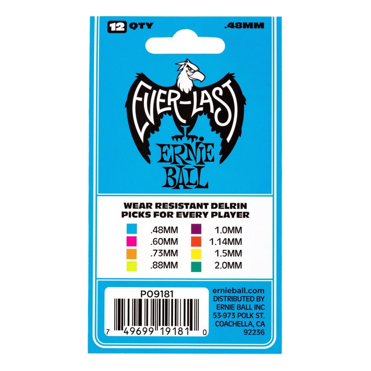 Ernie Ball Ernie Ball .48mm Blue Everlast Picks 12-pack