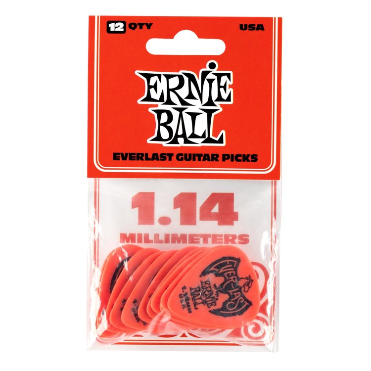 Ernie Ball Ernie Ball 1.14mm Red Everlast Picks 12-pack