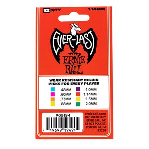 Ernie Ball Ernie Ball 1.14mm Red Everlast Picks 12-pack