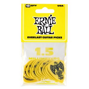 Ernie Ball Ernie Ball 1.5mm Yellow Everlast Picks 12-pack