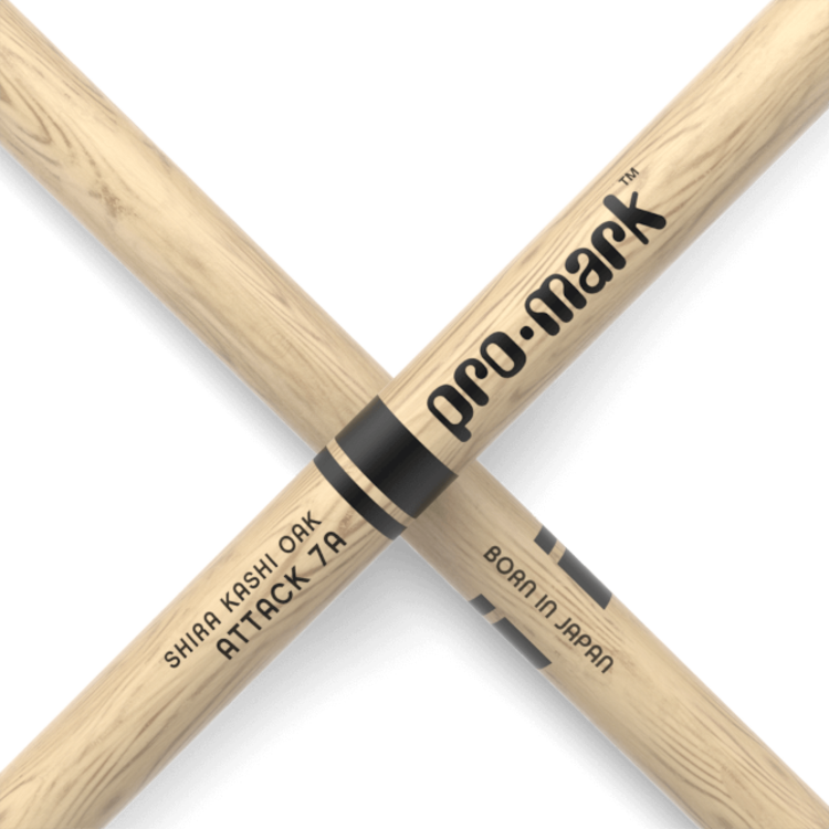 Promark ProMark Classic Attack 7A Shira Kashi Oak Drumstick, Oval Wood Tip