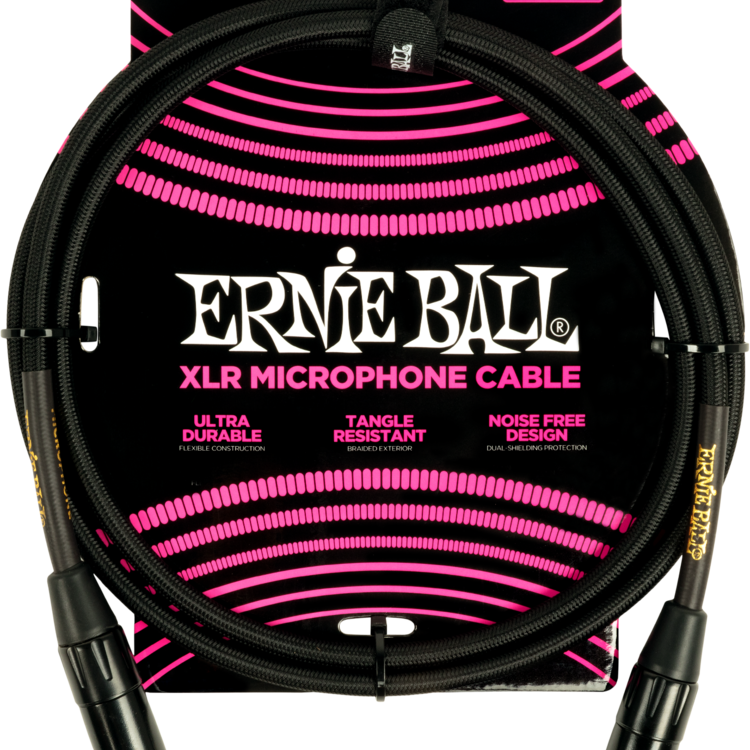 Ernie Ball Ernie Ball 5' Braided XLR Microphone Cable, Black