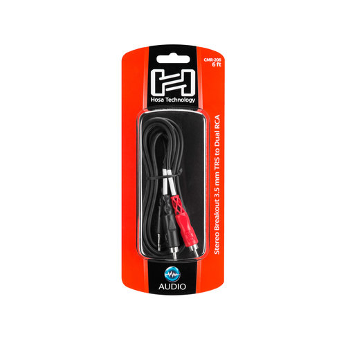 Hosa Hosa - Stereo Breakout, 3.5 mm TRS to Dual RCA, 6 ft Hosa Hosa - Stereo Breakout, 3.5 mm TRS to Dual RCA, 6 ft