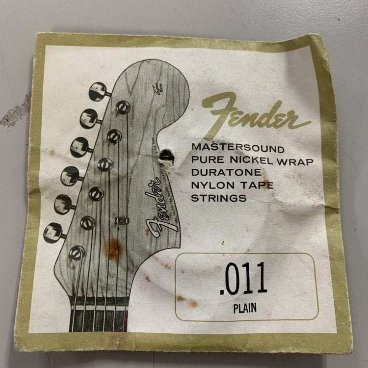 Vintage 1960's Fender Mastersound Pure Nickel Wrap Duratone Nylon Tape Strings 1 e String .011 Plain