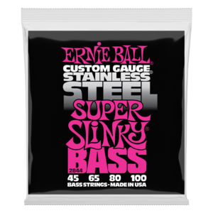 Ernie Ball Ernie Ball Super Slinky Stainless Steel Electric Bass Strings - 45-100 Gauge