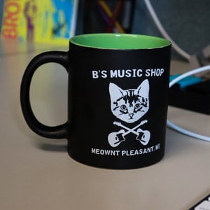 B's Music Shop B's Music Shop Coffee Mug - Matte Black & Lime