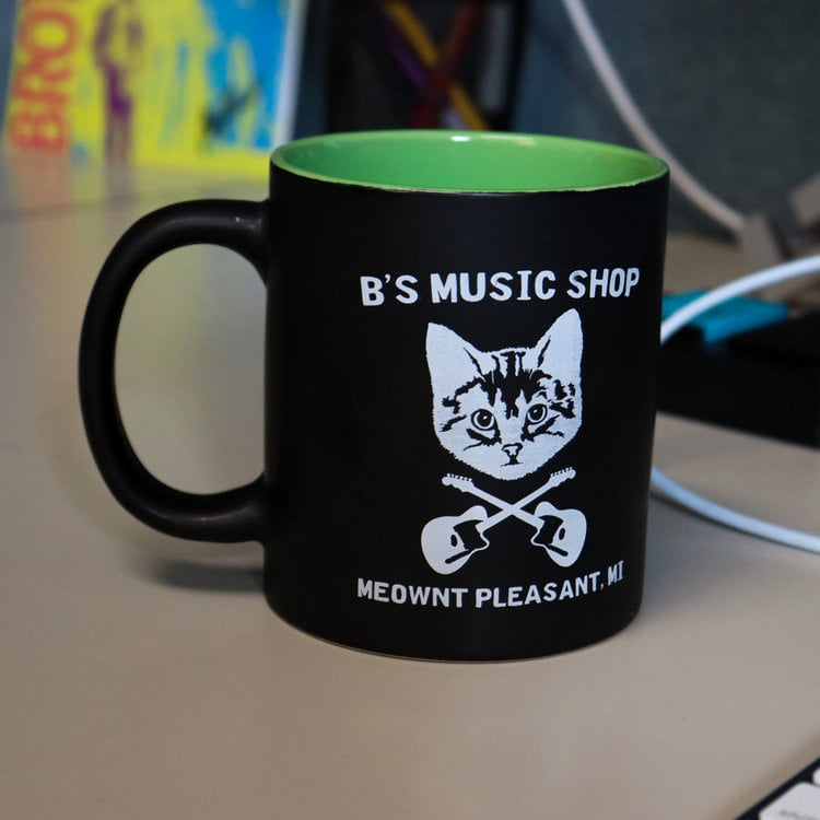 B's Music Shop B's Music Shop Coffee Mug - Matte Black & Lime