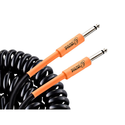 Ortega Ortega Retro Series 30' Coiled Cable - Black, Straight/Straight Ortega Ortega Retro Series 30' Coiled Cable - Black, Straight/Straight