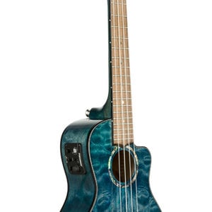 Lanikai Lanikai Quilted Maple Cutaway Electric Concert Ukulele in Trans Blue w/Case