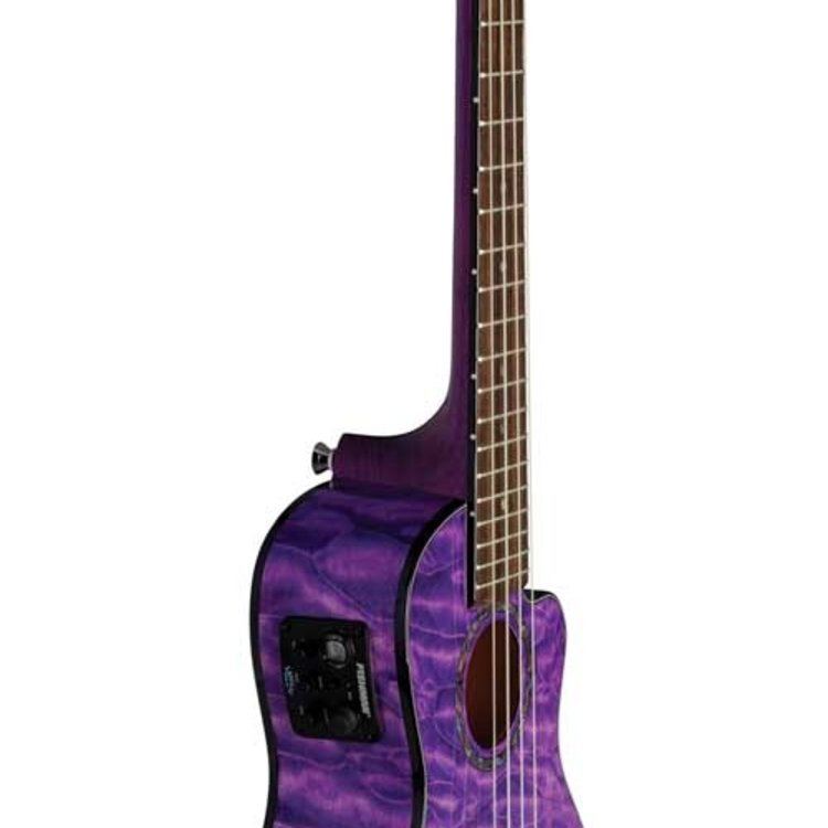 Lanikai Lanikai Quilted Maple Cutaway Electric Concert Ukulele in Trans Purple w/Case