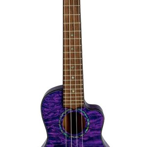 Lanikai Lanikai Quilted Maple Cutaway Electric Concert Ukulele in Trans Purple w/Case